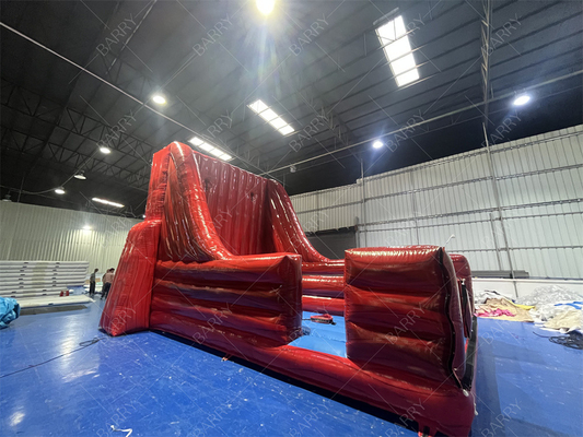 Party Inflatables Indoors And Outdoors Bounce Game Red Bungee Run Fun With This 2-Lane