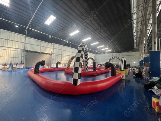 Custom Commercial Inflatable Go Kart Race Track Inflatable Bumper Car Arena