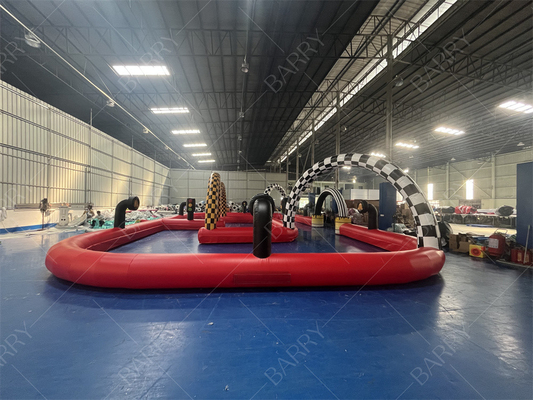 Custom Commercial Inflatable Go Kart Race Track Inflatable Bumper Car Arena