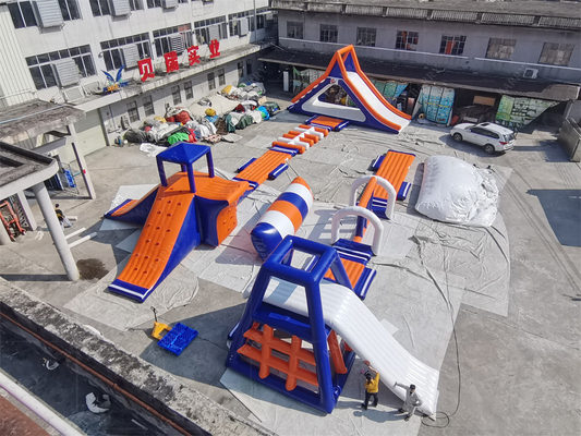 Inflatable Floating Water Park Customized Design And Waterproof Features Air Blower Accessories Included