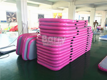 Durable Soft Pink Inflatable Air Track Gymnastics Mat / Floating Water Mat