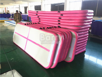 Durable Soft Pink Inflatable Air Track Gymnastics Mat / Floating Water Mat