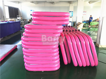 Durable Soft Pink Inflatable Air Track Gymnastics Mat / Floating Water Mat