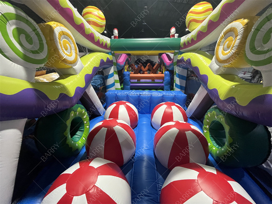 Outdoor Sport Games Large Bounce House Castle Obstacle Course For Adults