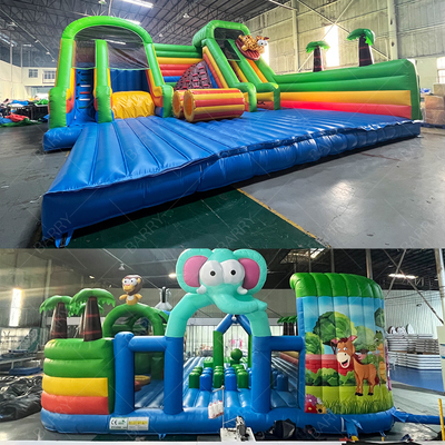Funny Crazy Ride Amusement Park Games Animal Bg Bouncer Obstacle Course Slide Inflatable Theme Park
