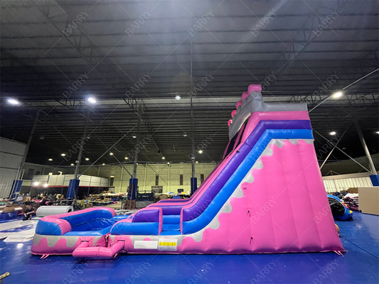 8.4x3.6x6m Custom Jumper Bouncy Kids Pink Princess Inflatable Water Slides For Party