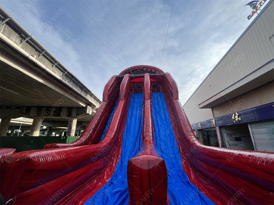 Factory Customized Commercial Red Giant Water Slide Exciting Inflatable Slip N Fly Zip Line Sport Game
