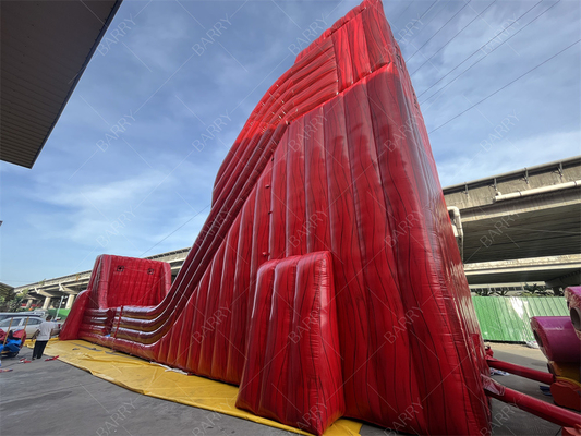 Factory Customized Commercial Red Giant Water Slide Exciting Inflatable Slip N Fly Zip Line Sport Game