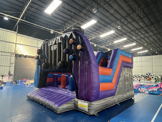 Customize Size Wholesale  Level Up Inflatable Bouncer Combo Bouncy Castle For Kids