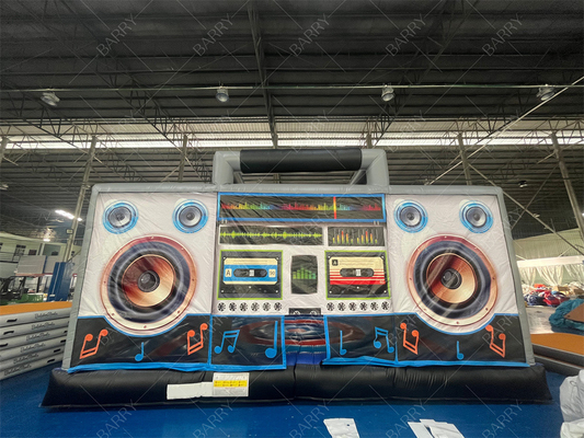 Interactive Inflatable Disco Dance House Adult Boom Box Jumping Bouncy Castle Retro Boombox Bouncer For Party