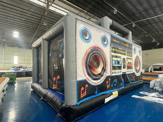 Interactive Inflatable Disco Dance House Adult Boom Box Jumping Bouncy Castle Retro Boombox Bouncer For Party