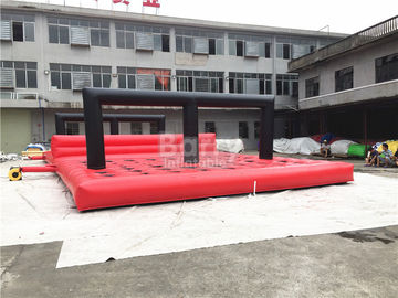 Commercial Funny Game Red Inflatable Obstacle Course For Amusement Park