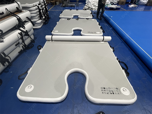 Luxury Water Sport Game 2x2x0.1m Grey Inflatable Dock Platform Landing Mats For Boat Stop