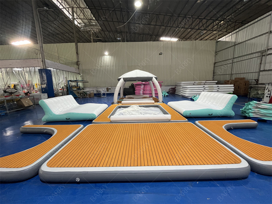Luxury Water Sport Game Inflatable Bana Inflatable Dock Platform Beach Party Bana Inflatable Floating Cabana