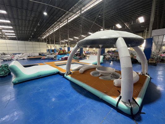 Commercial Inflatable Yacht Floating Platform Island Boat Dock Inflatable Boat House