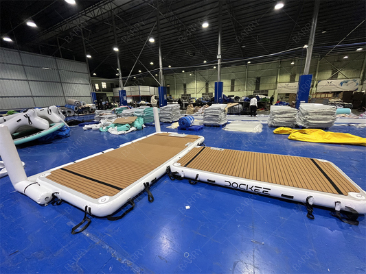 Water Lakes Ocean Leisure T Shape Inflatable Floating Yacht Dock Family Friends Party