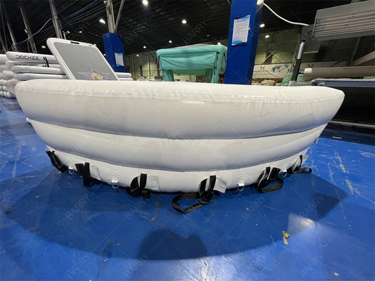 Commercial Grade PVC Water Sports Inflatable Swim Floating Island White Inflatable Swim Floating Raft Sofa For Yacht