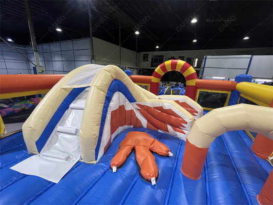 Outdoor Kids Playground Inflatable Theme Park With Slide Obstacle Course