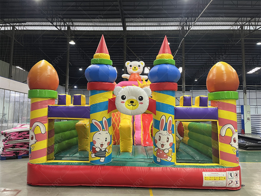 Zoo Animal Serious Bear Rabbit Small Kids Bouncy Castle Theme Park Fun City For Children