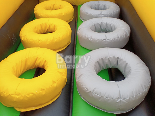 Giant Outdoor Water Dry Inflatable Theme Park National Indoor Big Bounce House With Wipe Out Game Slide Climbing Wall