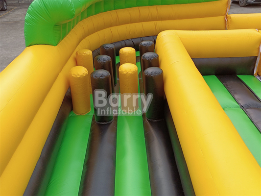 Giant Outdoor Water Dry Inflatable Theme Park National Indoor Big Bounce House With Wipe Out Game Slide Climbing Wall