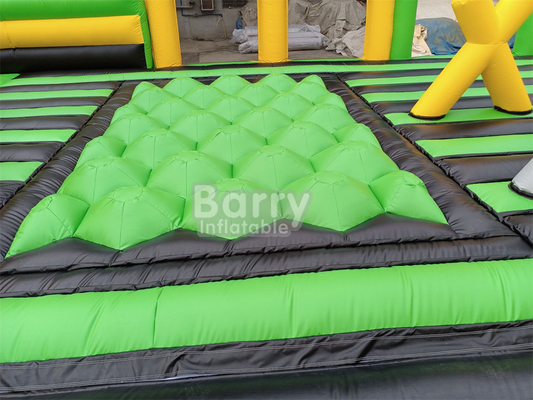 Giant Outdoor Water Dry Inflatable Theme Park National Indoor Big Bounce House With Wipe Out Game Slide Climbing Wall