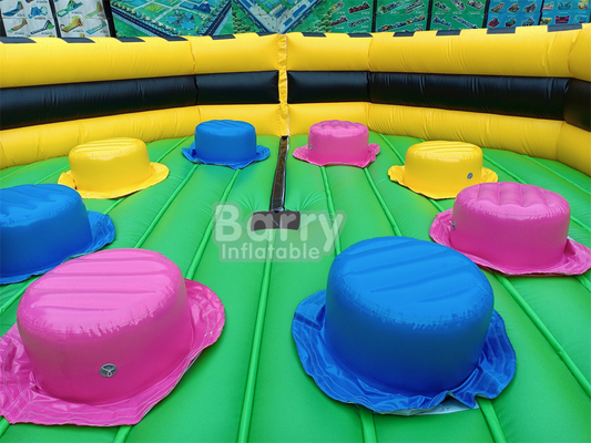 Giant Outdoor Water Dry Inflatable Theme Park National Indoor Big Bounce House With Wipe Out Game Slide Climbing Wall