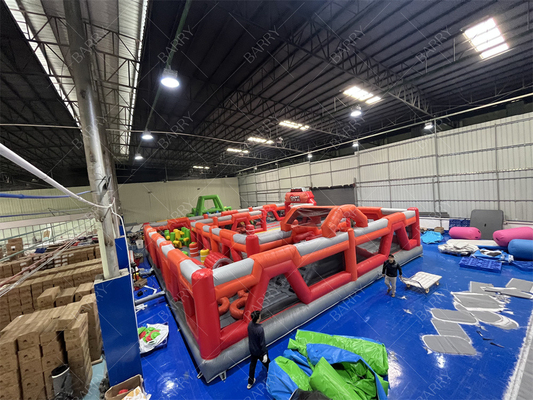 Red Trampoline Park Fun City Inflatable Theme Park Amusement Park Big Adult Inflatable Bounce Houses For Sale For Kids