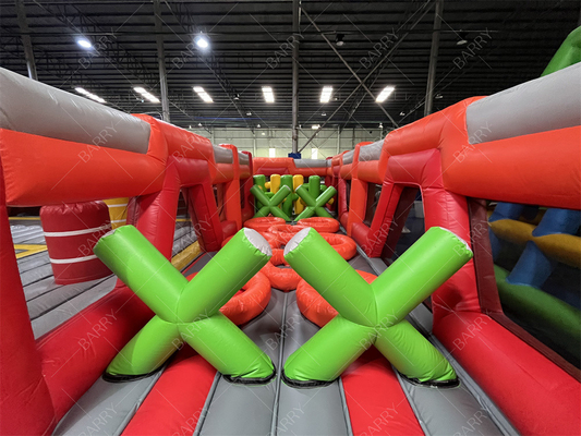 Red Trampoline Park Fun City Inflatable Theme Park Amusement Park Big Adult Inflatable Bounce Houses For Sale For Kids