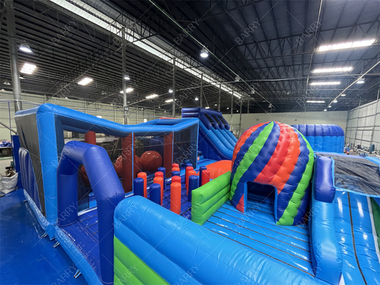 Commercial Inflatable Theme Park With Big Ball Obstacle Course Indoor Bounce Playground Disco Bounce Basketball Hoop