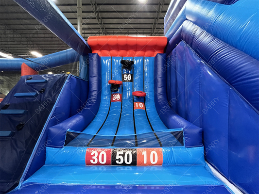 Commercial Inflatable Theme Park With Big Ball Obstacle Course Indoor Bounce Playground Disco Bounce Basketball Hoop