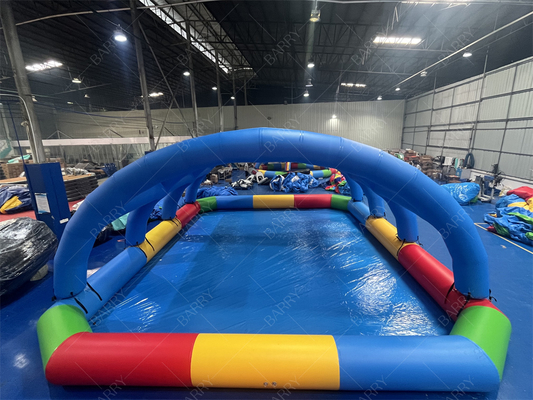 Kids Inflatable Swimming Pool with Cover 10x8x3.5ft PVC