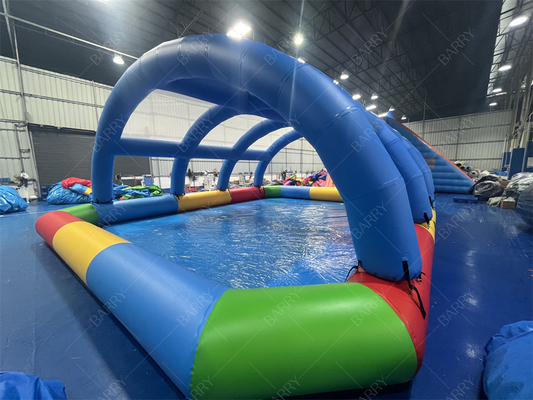 Kids Inflatable Swimming Pool with Cover 10x8x3.5ft PVC