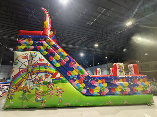 Clown Inflatable Slide 8x4.7x6.5m for Kids Parties Custom PVC