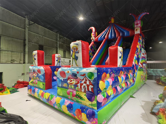 Clown Inflatable Slide 8x4.7x6.5m for Kids Parties Custom PVC