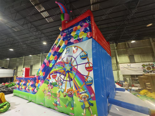 Clown Inflatable Slide 8x4.7x6.5m for Kids Parties Custom PVC