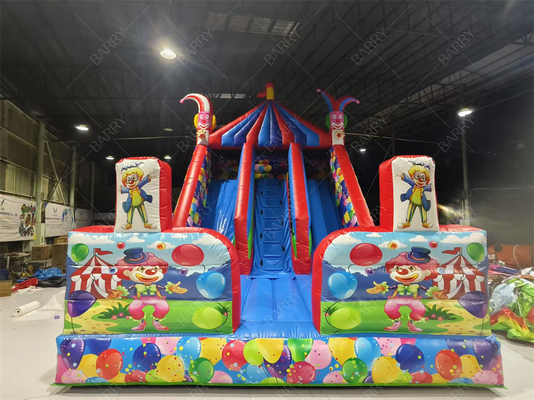 Clown Inflatable Slide 8x4.7x6.5m for Kids Parties Custom PVC