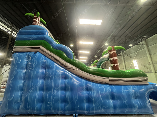 Commercial Large Or Small Palm Tree Inflatable Pool Slide, Backyard Jungle Theme Giant Inflatable Pool Slide
