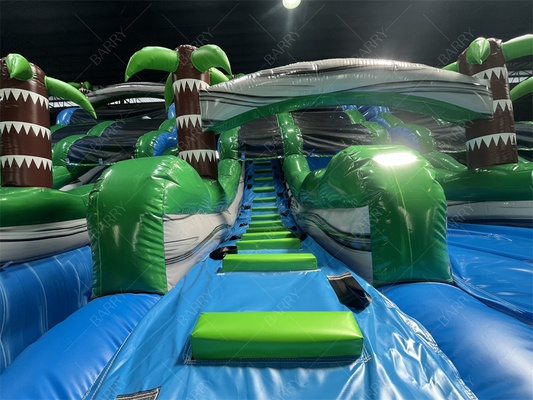 Commercial Large Or Small Palm Tree Inflatable Pool Slide, Backyard Jungle Theme Giant Inflatable Pool Slide