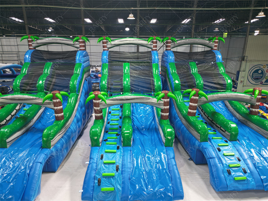 Commercial Large Or Small Palm Tree Inflatable Pool Slide, Backyard Jungle Theme Giant Inflatable Pool Slide
