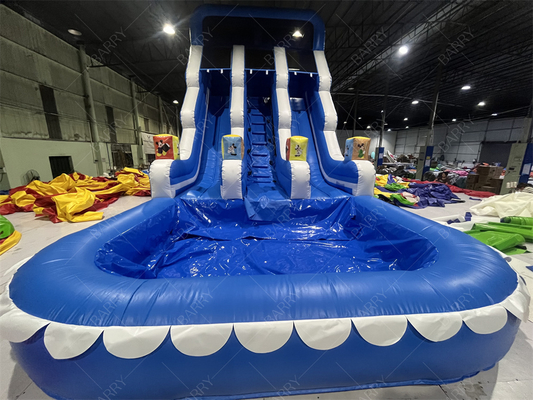 Amusement Park  Outdoor Garden Big Kid Inflatable Double Water Slides For Teenagers Backyard