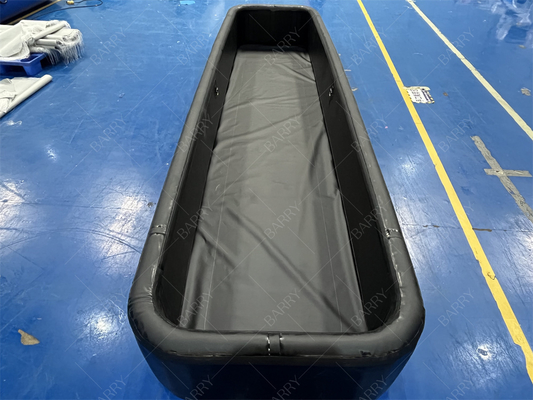 Black Rectangle Inflatable Drop Stitch Pool Multiple Air Technology Outdoor Inflatable Pool Customization