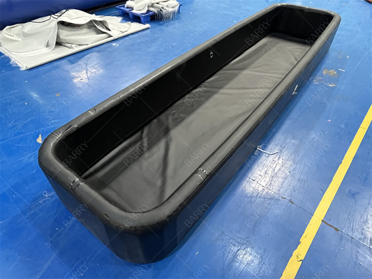 Black Rectangle Inflatable Drop Stitch Pool Multiple Air Technology Outdoor Inflatable Pool Customization