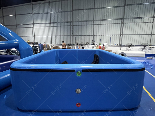 Dark Blue Ice Bath Tub Custom Pvc Drop Stitch Inflatable Pool With Cover For Kids
