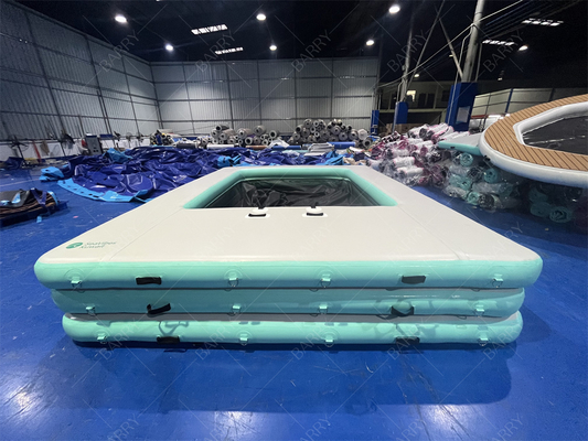 Durable Drop Stitch Portable Floating Ocean Sea Swimming Yacht Pool Inflatable Sea Pool With Anti Jellyfish Net