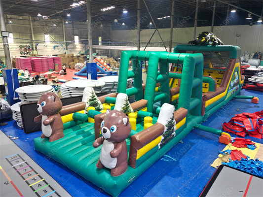 Giant Inflatable Jumping Bouncer Slide Obstacle Course Inflatable Game Obstacle Trampoline Park for Kids and Adults