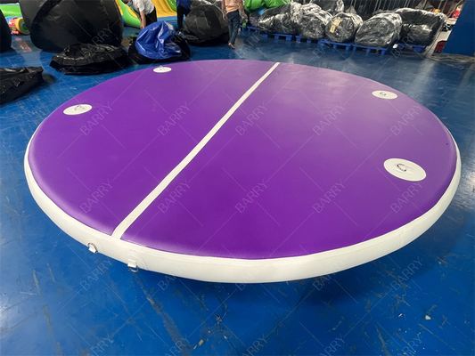 Drop Stitching Pvc Round Tube Purple Inflatable Dock Water Toys For Pools, Lakes