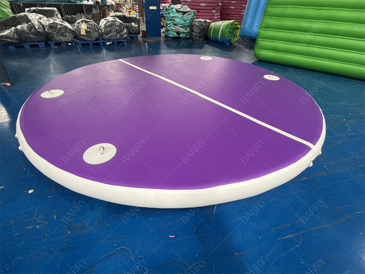 Drop Stitching Pvc Round Tube Purple Inflatable Dock Water Toys For Pools, Lakes