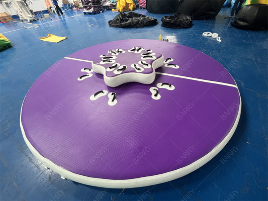 Drop Stitching Pvc Round Tube Purple Inflatable Dock Water Toys For Pools, Lakes