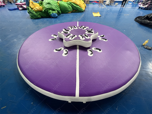 Drop Stitching Pvc Round Tube Purple Inflatable Dock Water Toys For Pools, Lakes